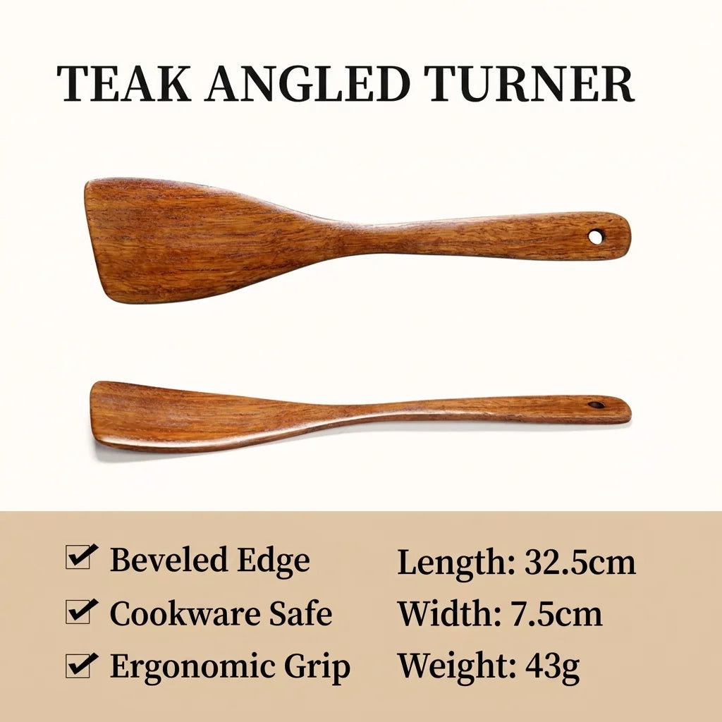 Teak Angled Turner